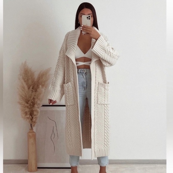 Zara limited edition cable knit coat
